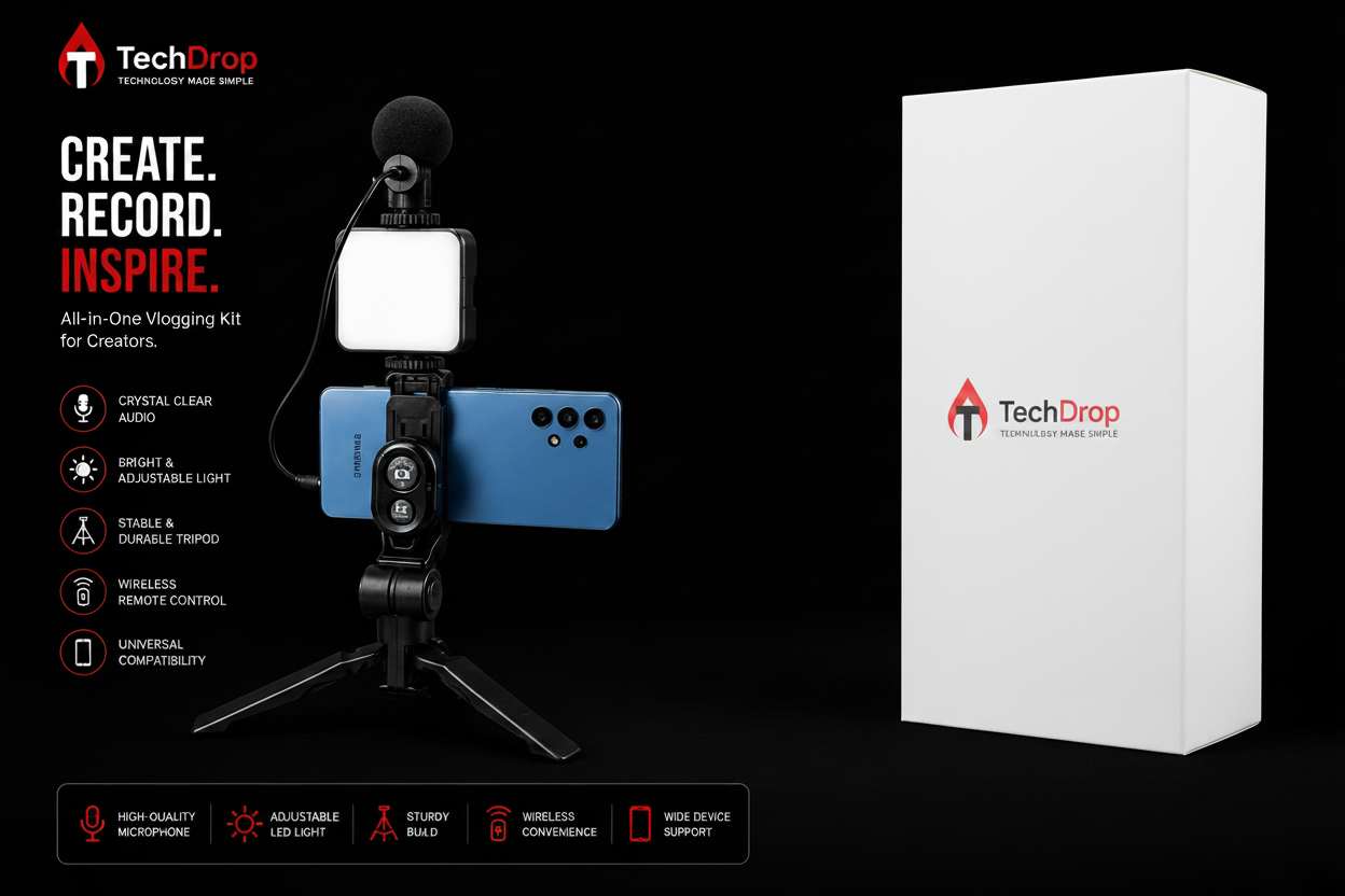TechDrop Vlogging Kit - Box Behind Product